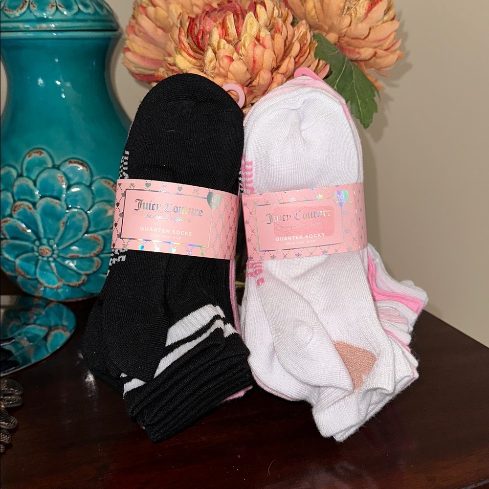 NWT Juicy Couture 10 pack quarter socks choose one pack